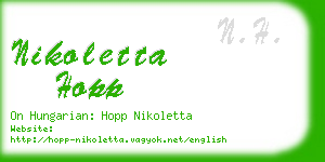 nikoletta hopp business card